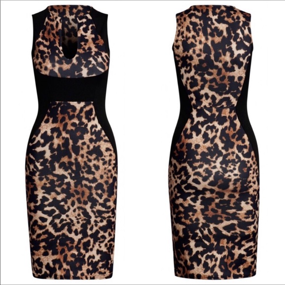 NWT BodyCon Leopard Print Dress - Picture 3 of 3